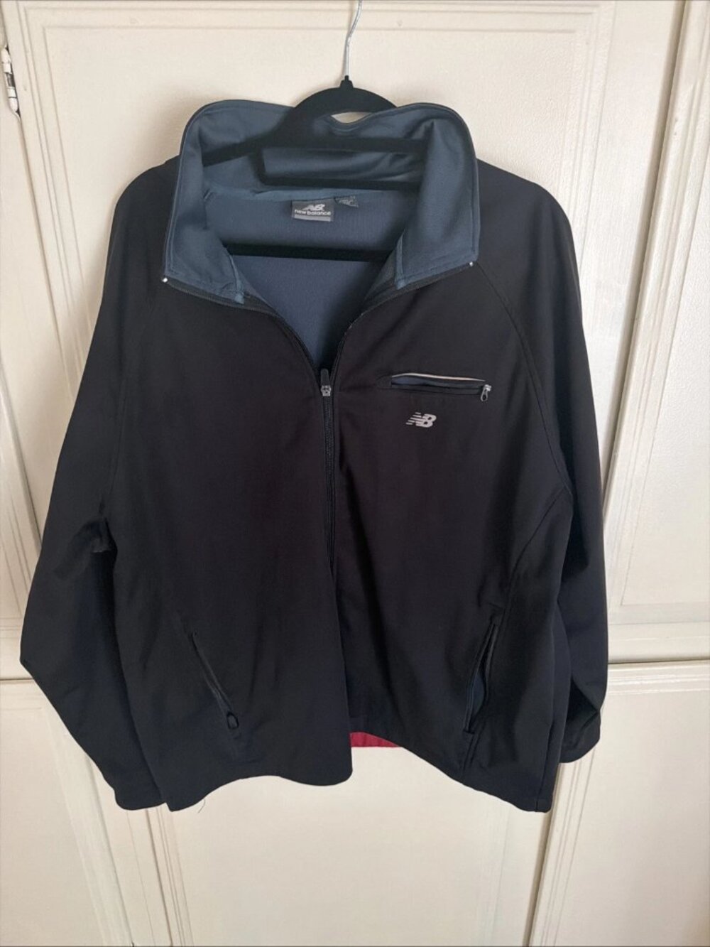 NEW BALANCE Black Full Zip Soft Shell Jacket Outdoor Men’s XL *READ*